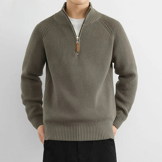 HERITAGE HALF ZIPPED SWEATER