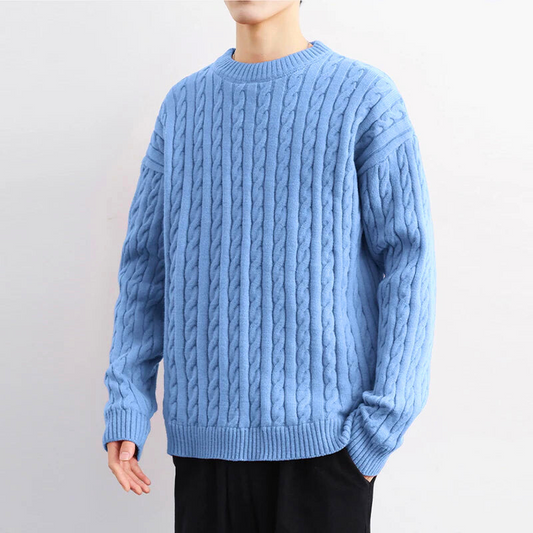 CABLE KNIT CREWNECK SWEATER