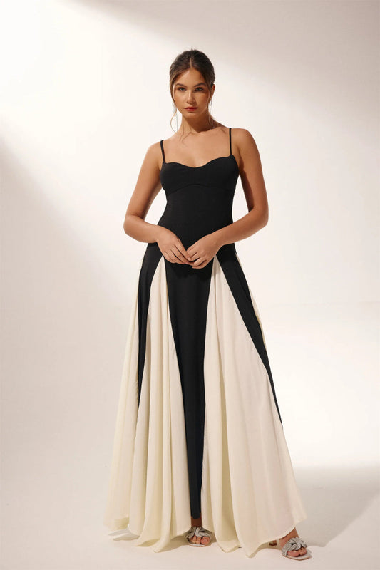 Griselda Color Block Maxi Slip Dress