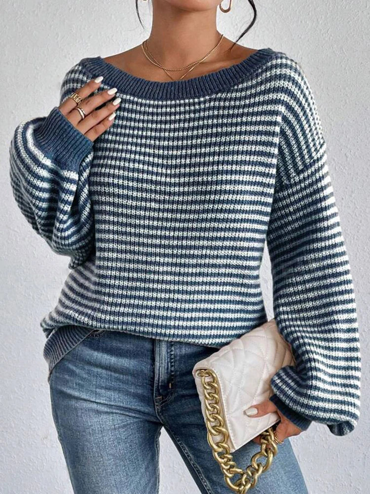 Lantern Sleeve Knitted Top