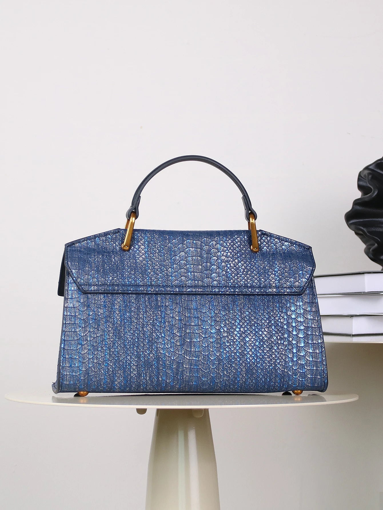 Embossed Snake-Print Bag