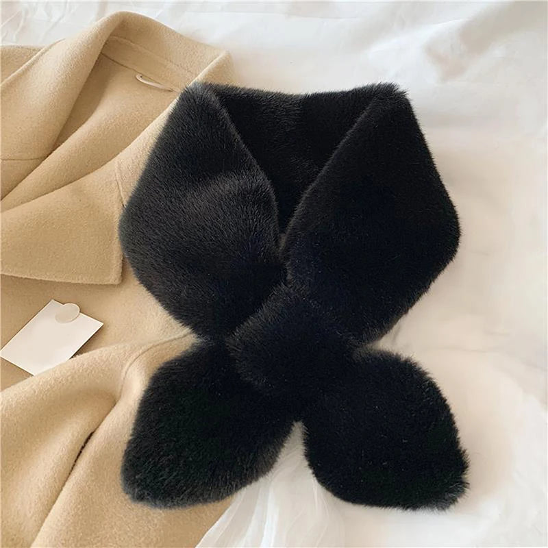 Cozy Fur Cross Scarf