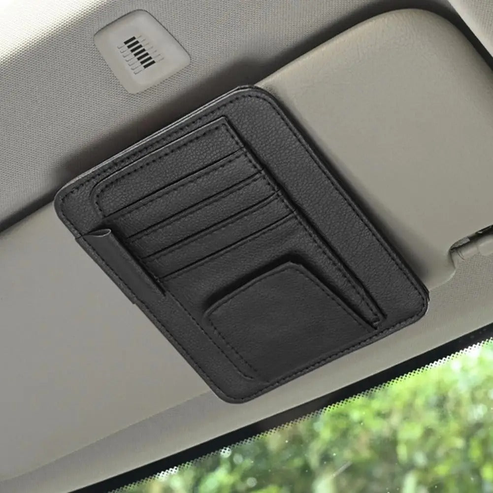 Multi-Pocket Car Sun Visor Organizer – Storage for Cards, Sunglasses & Accessories